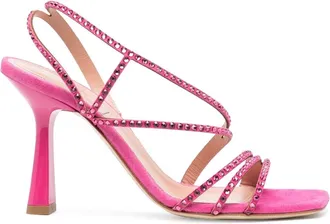Alberta Ferretti 100mm heel calf-leather sandals - women - Calf Leather/Calf Leather/Calf Leather - 37 - Pink