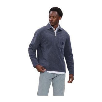 The Goodpeople Leo Polo Kraag Trui - Heren - Sweatshirts & Hoodies - Blauw - Maat: XL Wol