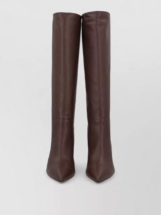 PARIS TEXAS pointed toe knee length block heel boots