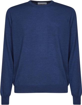 D4.0 Trui met ronde hals - Heren - Ronde hals truien - Blauw - 3XL - Wol - Truien & Vesten