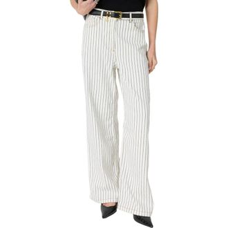 Gerard Darel Amaliah Striped Wide Leg Jeans in Ecru at Nordstrom, Size 10