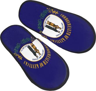 Generic Kentucky State Flag Men Women House Shoes Non-Slip Shoes Warm Sliders For Indoor Bedroom Outdoor L