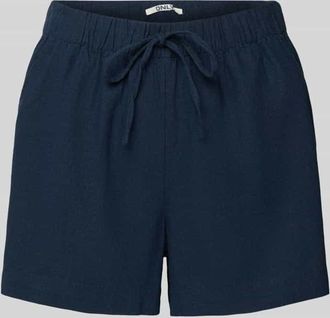 Only Relaxed Fit Bermudas aus Viskose-Leinen-Mix Modell GOA in Marine, Gr&ouml;&szlig;e XL