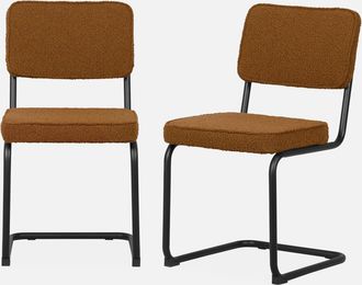 Sweeek Silla Cantilever De Borreguito Texturizado, Set De 2