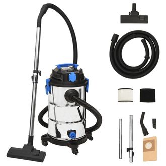 vidaXL Aspirador En Seco Y H&uacute;medo Plateado 1200 W 30 L Vidaxl