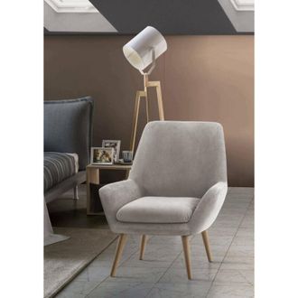 Talamo Italia Sill&oacute;n Annarita, Sill&oacute;n De Dise&ntilde;o Para La Sala De Estar., 100% Made In Italy, Sill&oacute;n Relax En Tela Tapizada, 80x70h95cm, Gris, Con Embalaje Reforzado 