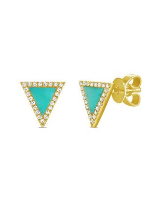 Sabrina Designs 14K 0.50 Ct. Tw. Turquoise Triangle Earrings