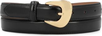 Kazar Leren riem met ronde gesp - Dames - Riemen - Zwart - 100 CM - Leer - Accessoires