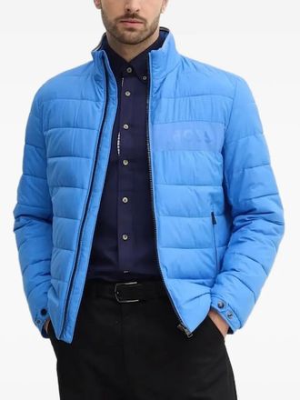 BOSS quilted logo jacket - men - Polyamide/Recycled Polyester - 54 - Blue