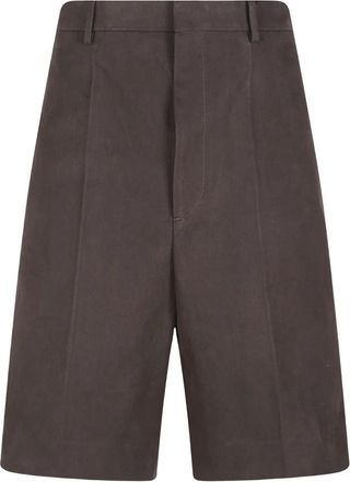 Bottega Veneta Katoenen Gabardine Shorts - Heren - Korte Broeken - Bruin - S - Katoen - Korte Broeken