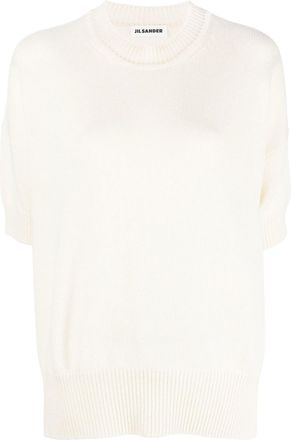 Jil Sander short-sleeve cashmere top - women - Cashmere - S - Neutrals