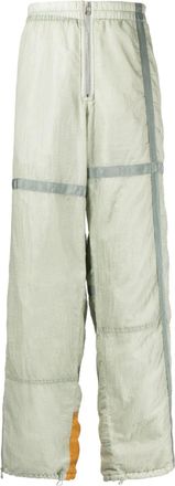 OAMC logo-embroidered panelled shirt - men - Polyester - M - Green