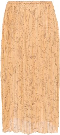 Fabiana Filippi Fabula-print plissé midi skirt - women - Polyester - 40 - Yellow
