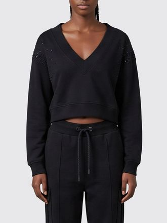 Patrizia Pepe Felpa cropped in cotone con strass