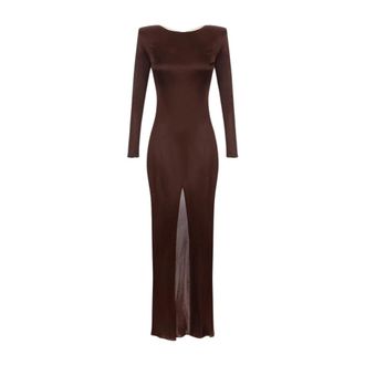 Elisabetta Franchi Red Carpet Dress - female - Elisabetta Franchi - Gowns - Brown - M - Dresses
