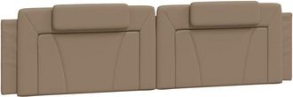 vidaXL Cabecero de cama acolchado cuero sintético capuchino 200 cm Vidaxl