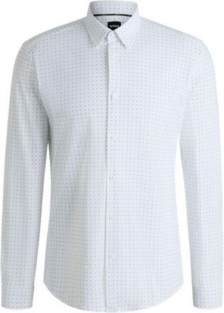 BOSS Slim-fit shirt in printed performance-stretch jersey