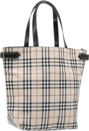 Burberry Pre-owned Vintage Tote Bag - Dames - Vintage Shopper - Beige - ONE Size - Leer - Vintage