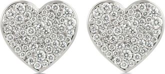Alinka 18kt white gold Caviar Heart Grande diamond stud earrings - women - 18kt White Gold/White Diamond - One Size - Silver