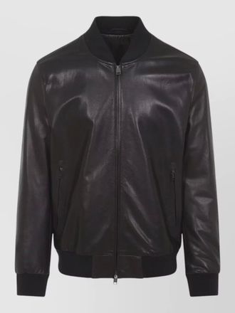 Brioni bomber jacket ribbed cuffs hem pockets