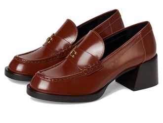 Coach Natalie Loafer Womens Flat Shoes Dark Neutral : 5.5 B - Medium, Leather