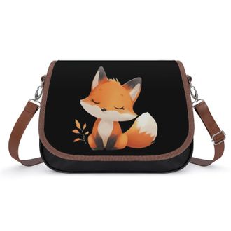Generic Cute Fox Crossbody Bags for Women Fashion Leather Shoulder Handbags With Adjustable Strap