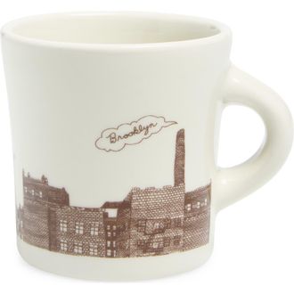 Fishs Eddy Brooklyn City Mug in White at Nordstrom