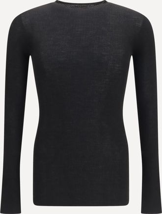 Rick Owens Maglione a maniche lunghe slim a coste Man S