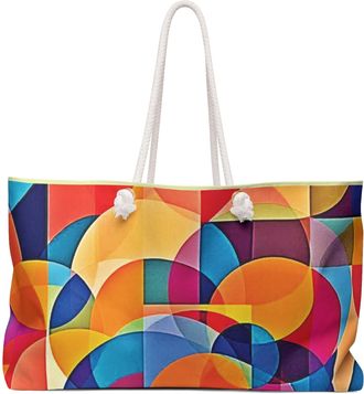 Generic Colorful Geometric Abstract Weekender Bag | Bright Circle Pattern, Multiple, Large
