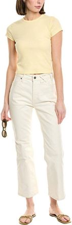 Staud Staud X Wrangler The Cropped Cream Bootcut Jean