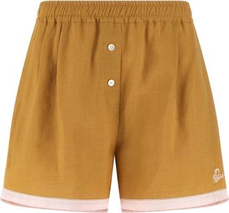 Marni Boxer Linnen Shorts - Dames - Bermuda - Geel - 3XS - Linnen - Korte Broeken