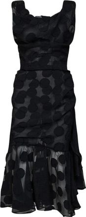Vivienne Westwood Ginnie Frill Jurk - Dames - Casual kleedjes - Zwart - XL - Leer - Kleedjes