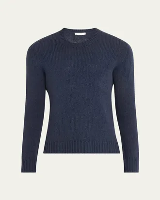 The Row Mens Laing Silk Knit Crewneck Sweater