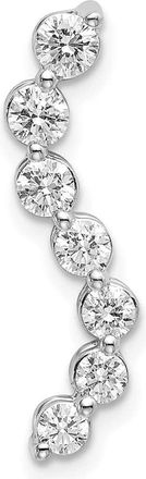 Diamond2Deal 14K White Gold Lab Grown Diamond 7-Stone Journey Pendant (0.51ct, VS, G-H)