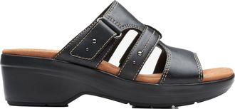 Clarks Womens Tuleah Jane Sandals, Color Black Leather, Size: 7 UK