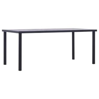 Berkfield Home Dining Table Black & Concrete Grey 180x90x75 cm MDF | Size: 180 x 90 x 75 cm