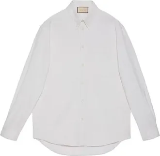 Gucci Oxford Cotton Shirt With Embroidery White 742711-ZANVH-9002