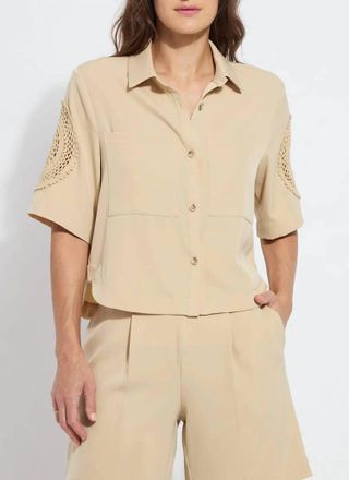 Lyss&eacute; Tyla Crochet Jacket In Tan