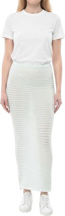 Alaia Sky Blue Perforated Midi Skirt