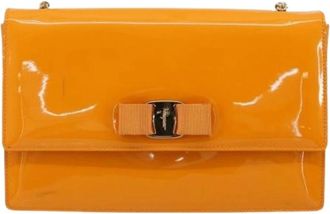Ferragamo Pre-owned Leather Shoulder Bag - Dames - Vintage Schoudertas - Oranje - ONE Size - Leer - Vintage