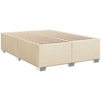 vidaXL Cama Sin Colch&oacute;n Tela Color Crema 160x200 Cm Vidaxl