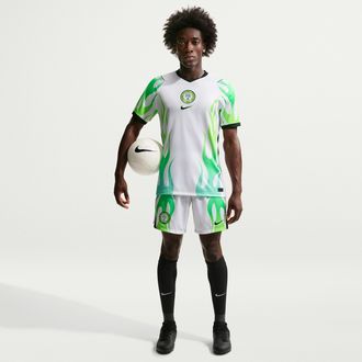 Nike Nigeria 2026 Stadium Away Nike Mens Soccer Dri-FIT Replica Shorts in White | IB4849-100