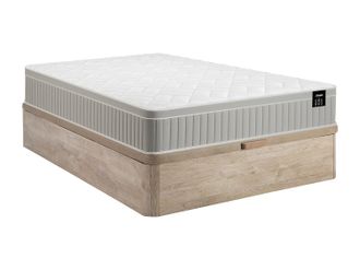Vente-Unique Conjunto 160 x 200 cm somier con arc&oacute;n natural claro + colch&oacute;n de espuma y gel con memoria de forma 7 zonas grosor 22cm - SOMIRA de YSM&Eacute;E