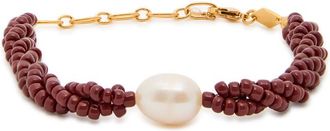Anni Lu Anni LU Rodeo Beaded 18kt Gold-plated Bracelet - Burgundy - One Size