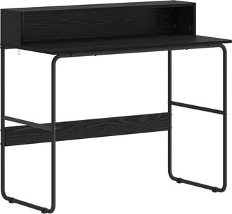 vidaXL Escritorio Con Almacenamiento Roble Negro 100 X 50 X 91 Cm Vidaxl