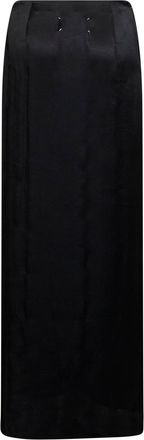 Maison Margiela Womens Maxi Skirt Draped Satin Black Acetate