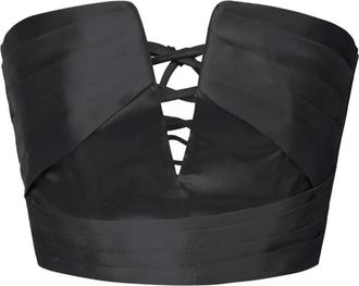 Elisabetta Franchi Gazar Top - Dames - Tops zonder mouwen - Zwart - 2XL - Tule - Tops