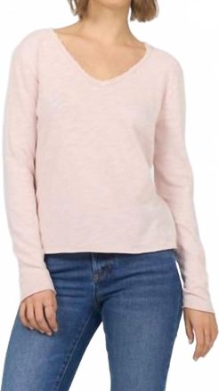 Dear John Denim Vanya Long Sleeve Top In Rose Smoke