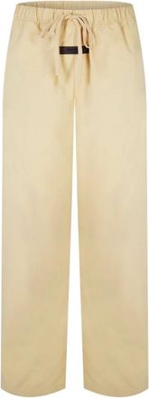 Fear of God Logo Relaxed Broek Zandkleurige Pantalon - Dames - Straight fit broeken - Beige - S - Katoen - Broeken