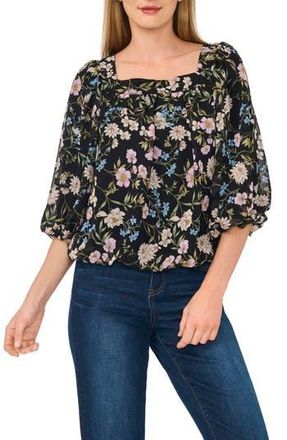 CeCe by Cynthia Steffe Square Neck Bubble Top in Rich Black at Nordstrom Rack, Size X-Large